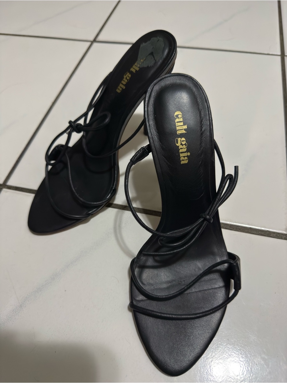 CULT GAIA Black strappy high-heel sandal .. Size 37 / US Size 7 .